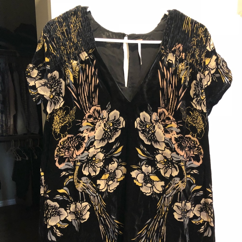 Free People Actin Single Velvet Mini Dress.